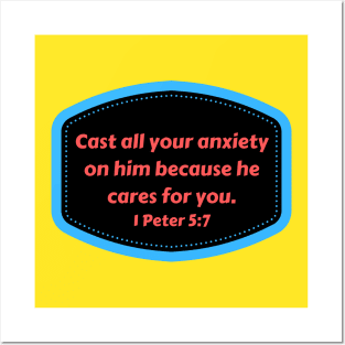 Bible Verse 1 Peter 5:7 Posters and Art